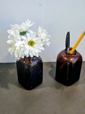 Vintage Dark Amber Glass Set - Home Accents
